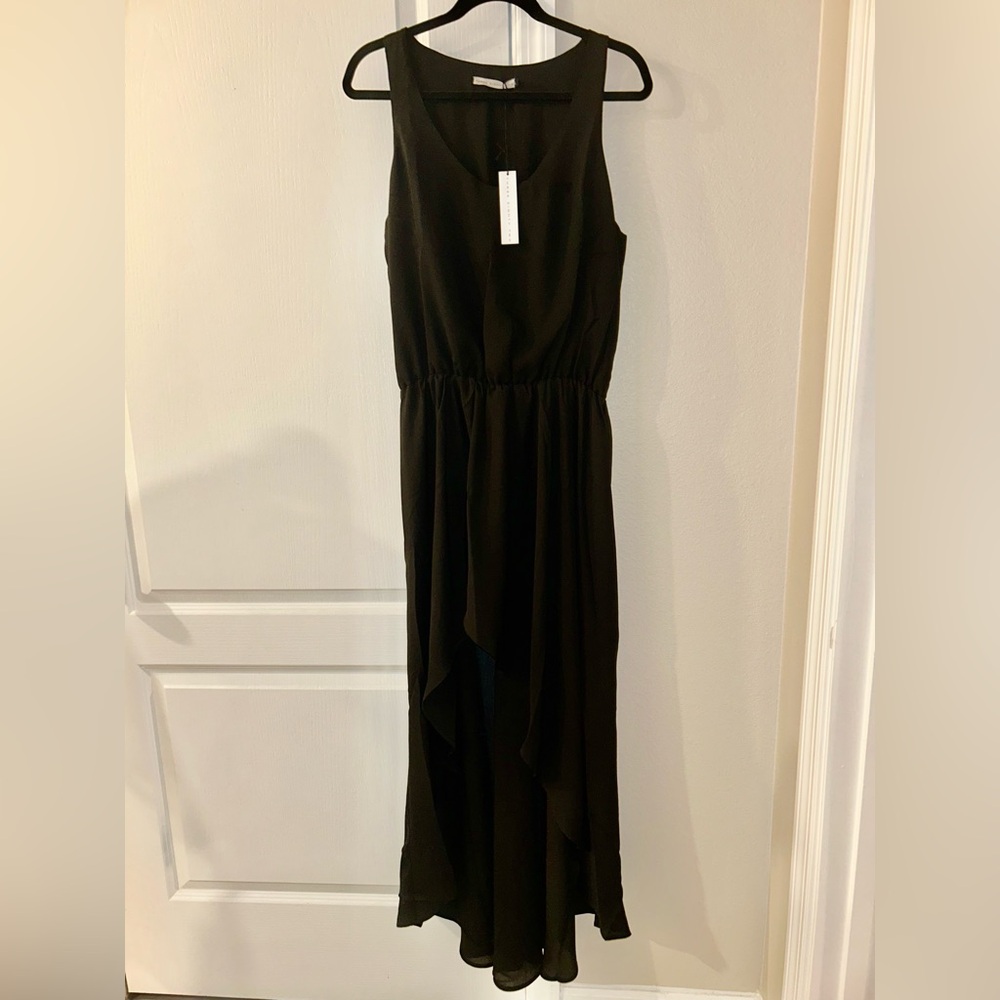 NWT Three Eighty Two Elegant Black Sleeveless High low Dress